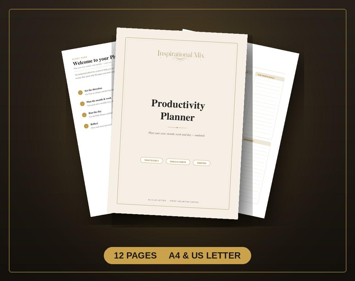 Undated Productivity Planner